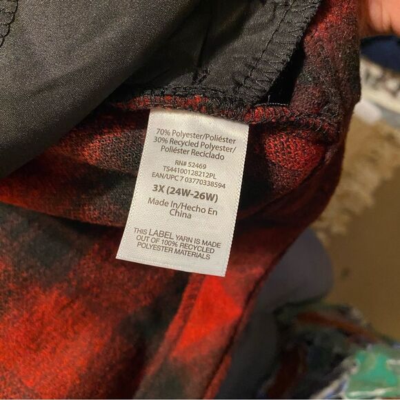 Terra & Sky Utility Jacket Red and Black Checkered Flannel - Picture 8 of 8